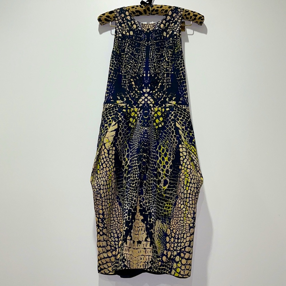 McQ by Alexander McQueen Crocodile Halter Dress ML